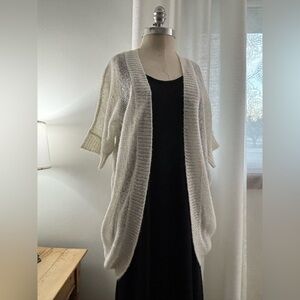 Ambiance Off-White Open-Front Cardigan, GENEROUS S, VGUC